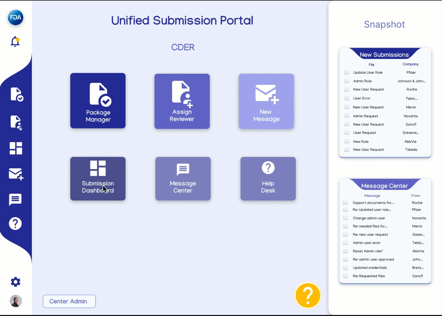 ESG Center Admin dashboard protoype recording