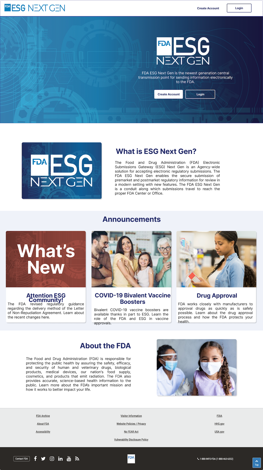 ESG Public landing page mockup