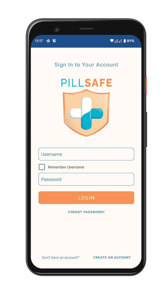 PillSafe Login Screen