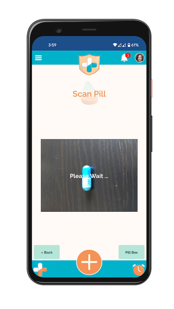 PillSafe pill scan in process