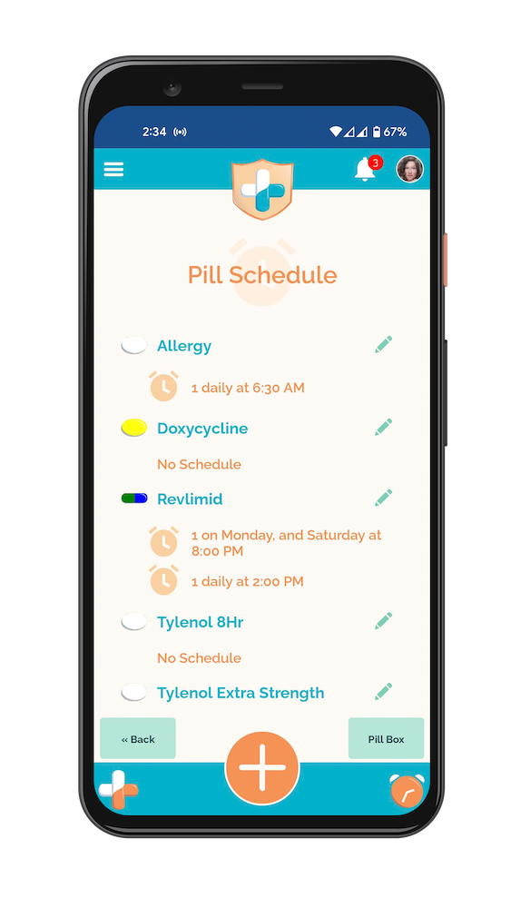 PillSafe Pill Schedule