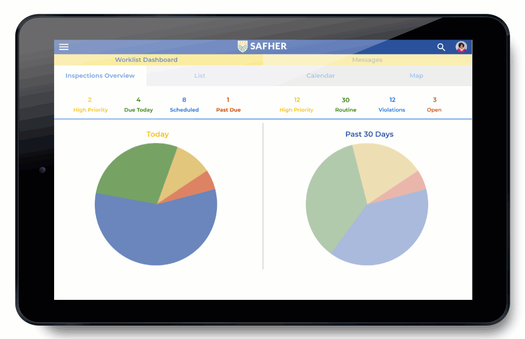 High fidelity wireframes for SAFHER
