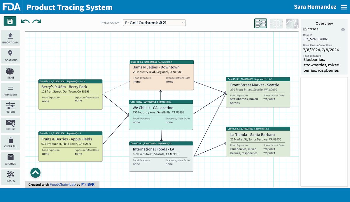 Product Tracing System updated wireframe